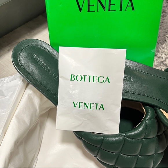 Bottega Veneta Dark Green Quilted Heels - Picture 7 of 13